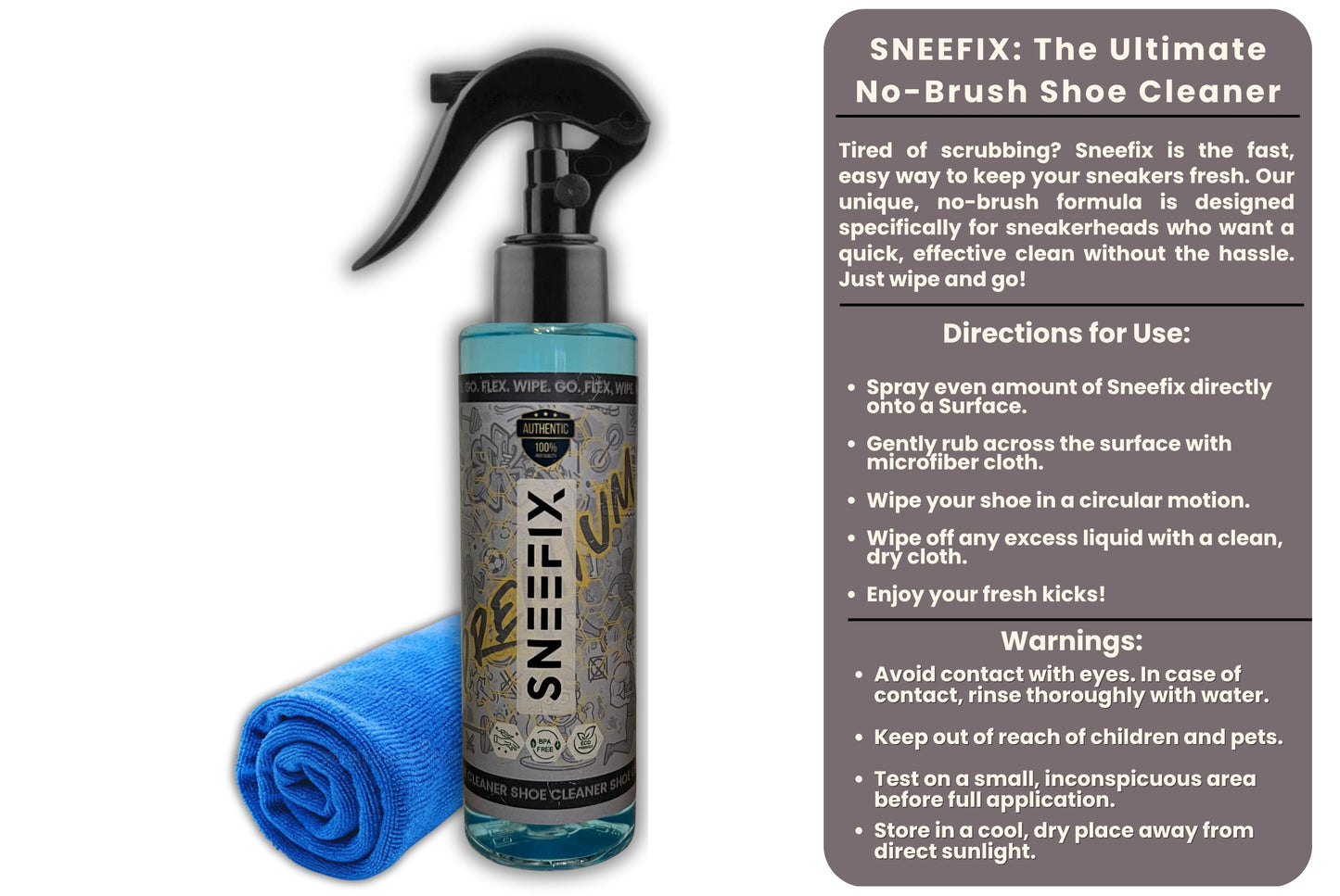 The Ultimate NO Brush Shoe Cleaner - Free Micro Fiber cloth